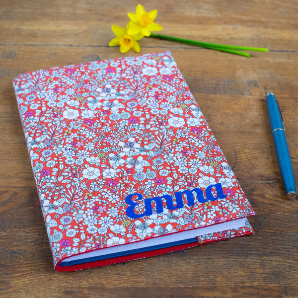 Liberty Fabric Covered Personalised Notebook