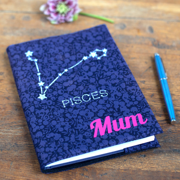 Star Sign Personalised Fabric Notebook Mothers Day Gift
