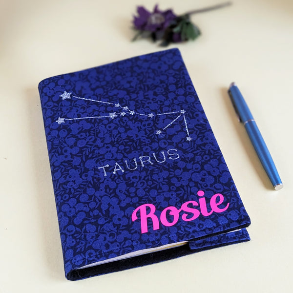 Star Sign Personalised Fabric Notebook Mothers Day Gift