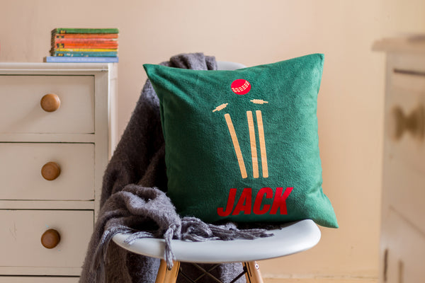 Cricket personalised cushion