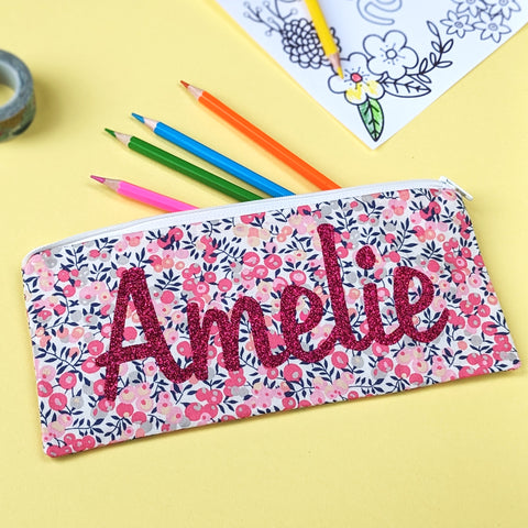 Liberty Glitter Name Pencil Case