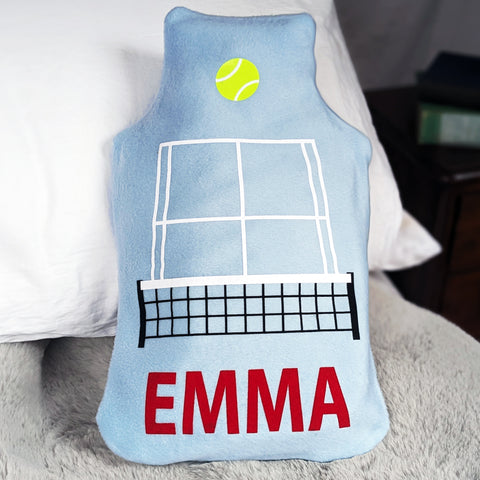 Tennis personalised hot water bottle cover