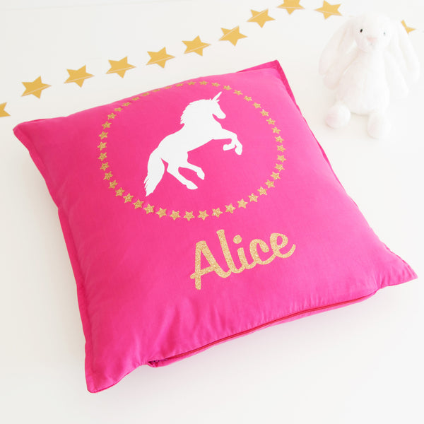 Personalised Sparkly Unicorn Cushion
