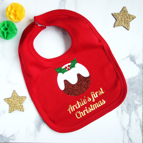 First Christmas Personalised Bib