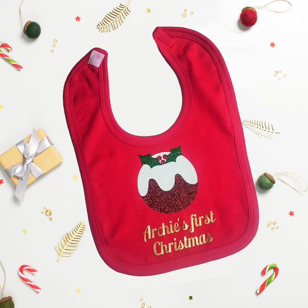First Christmas Personalised Bib