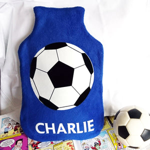 Football personalised hot water bottle cover