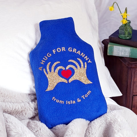 Hug For Granny Personalised Hot Water Bottle Cover Gift