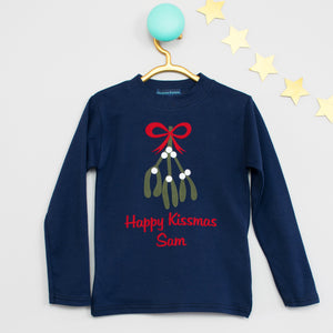 Happy Kissmas Personalised Christmas T Shirt