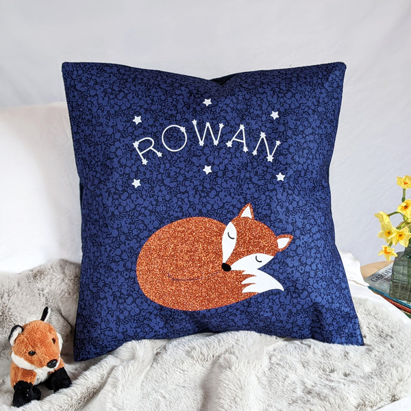 Liberty Print Fox Personalised Cushion