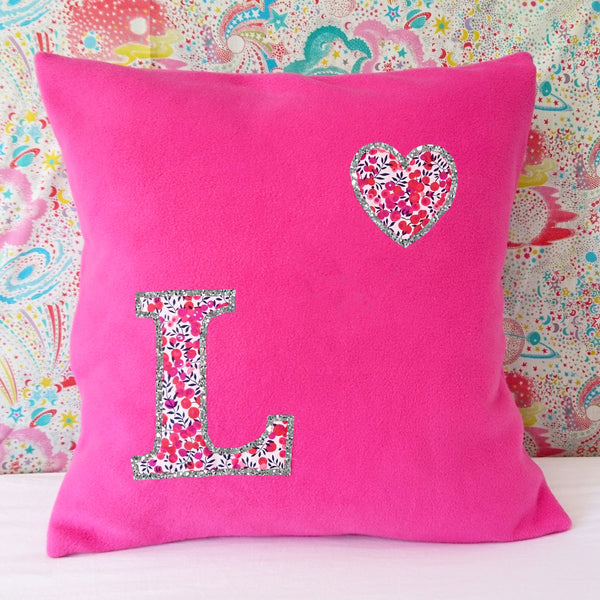 Liberty print intial cushion