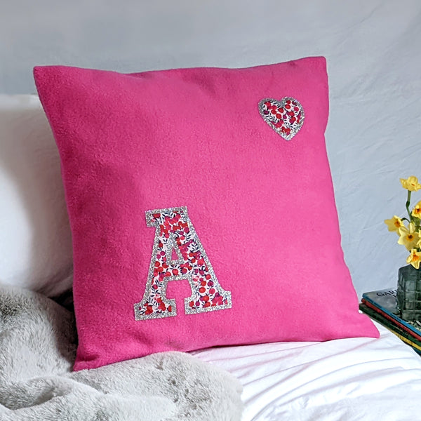 Liberty print intial cushion