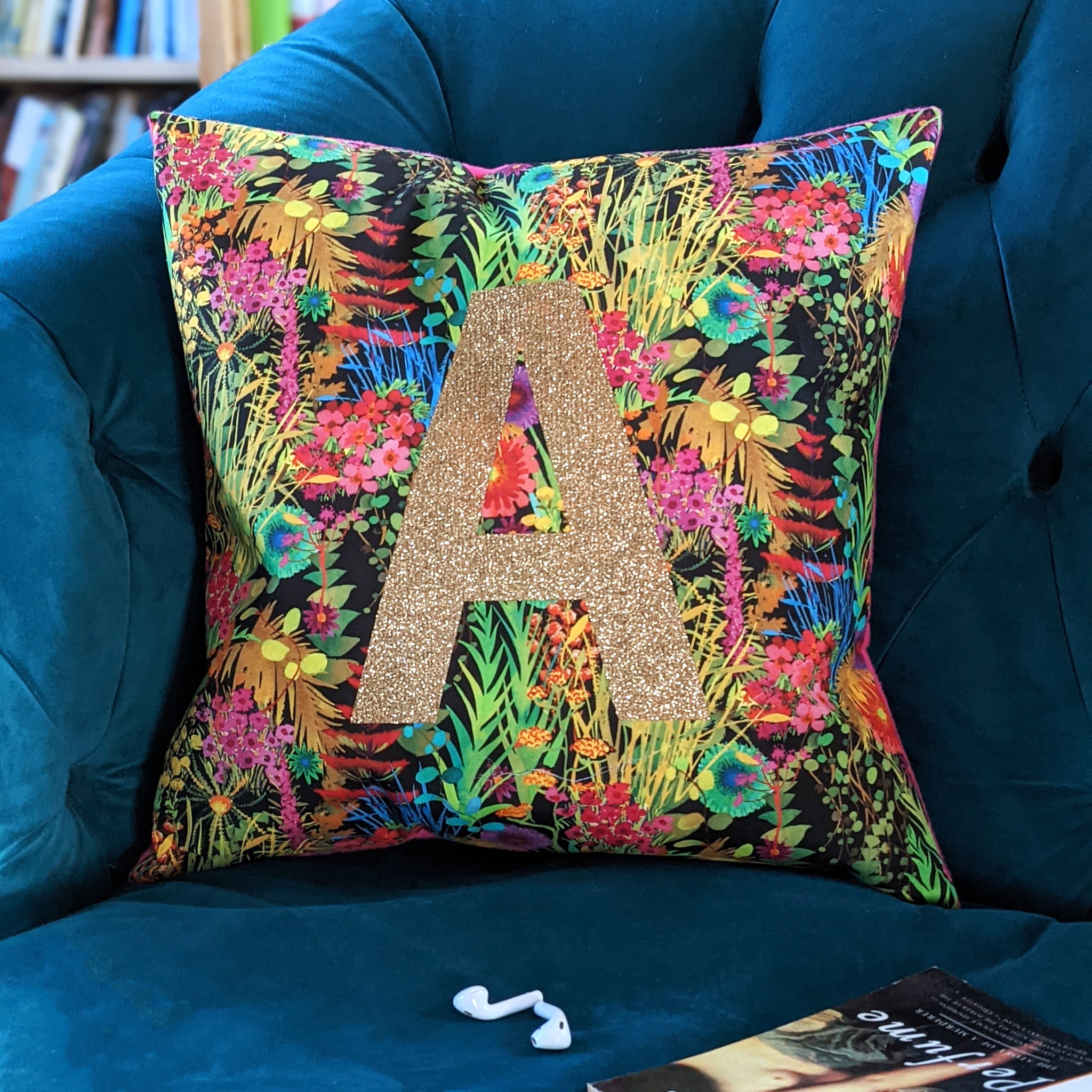 Tropical Liberty Fabric Personalised Cushion Gift