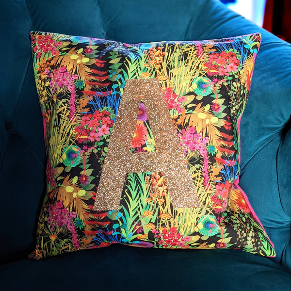 Tropical Liberty Fabric Personalised Cushion Gift