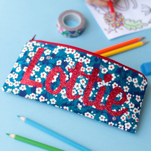 Liberty Glitter Name Pencil Case
