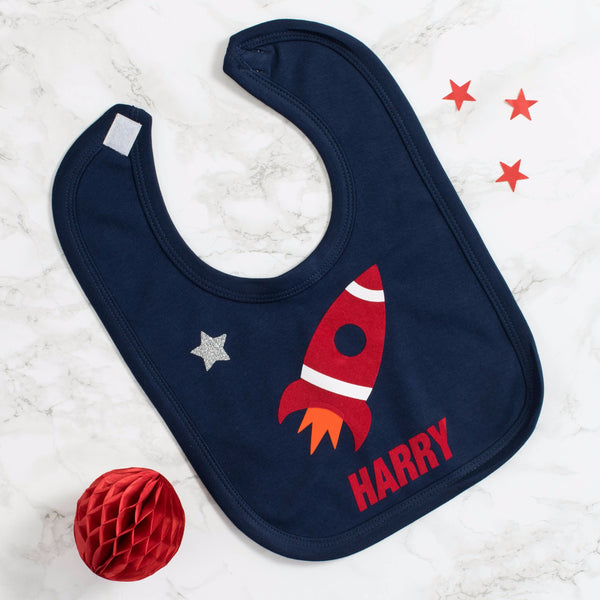 Space Rocket personalised bib