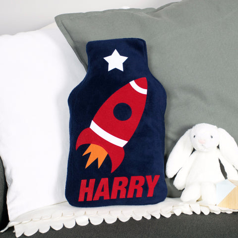 Space rocket hot water bottle cover