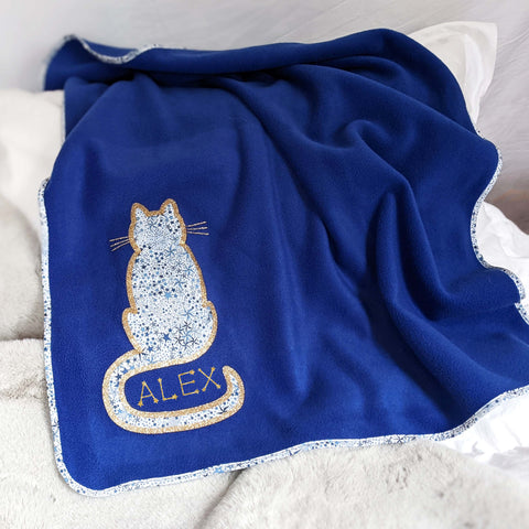 Liberty Cat Personalised New Baby Blanket Gift