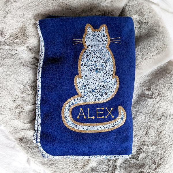 Liberty Cat Personalised New Baby Blanket Gift