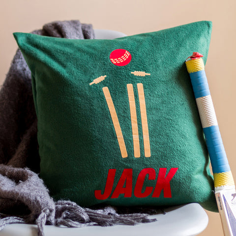 Personalised cricket cushion