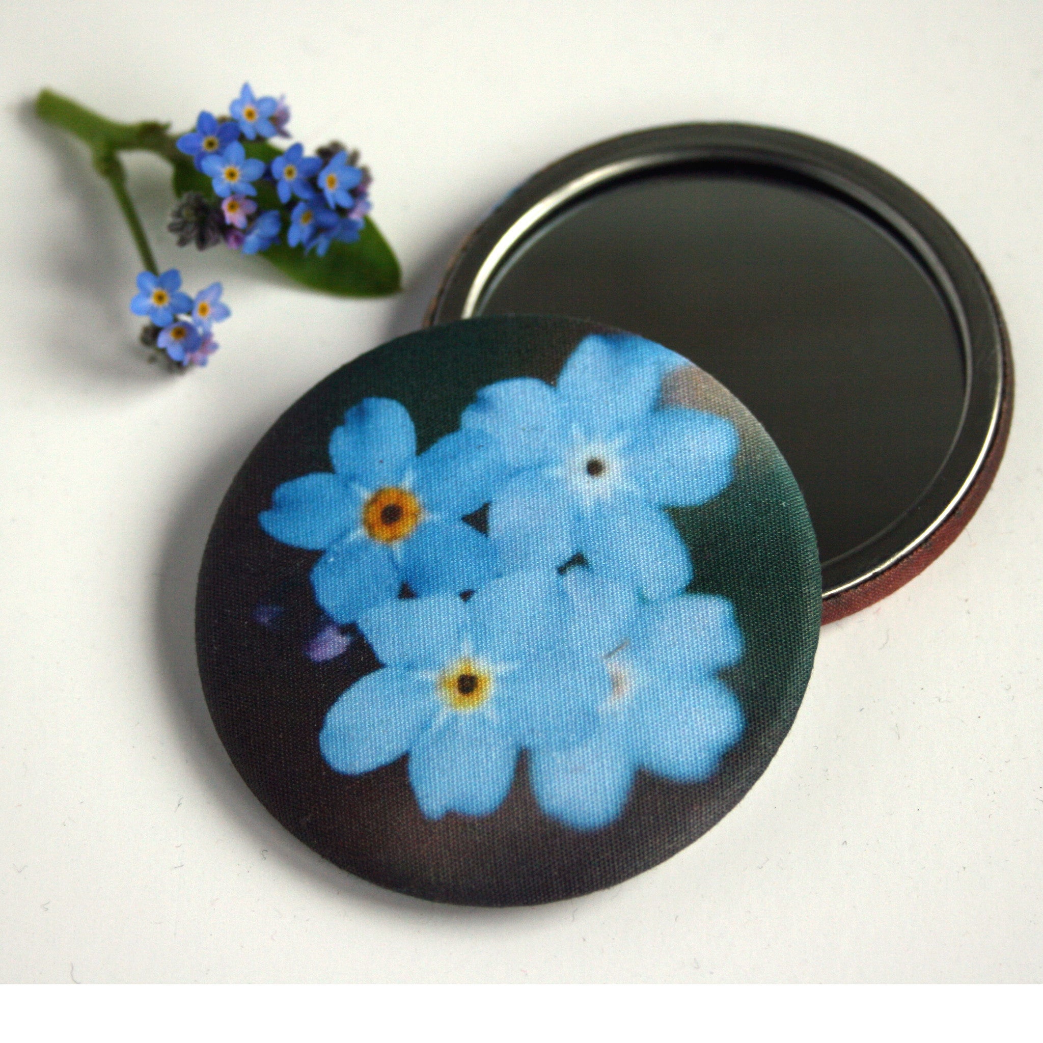 Forget-me-not handbag mirror