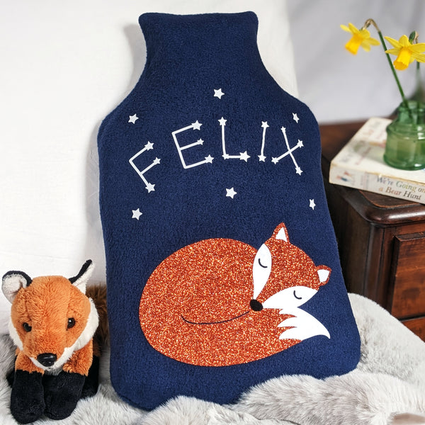 Fox cub hot water bottle cover