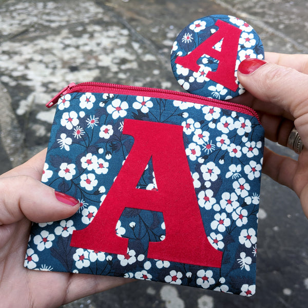 Liberty print coin purse and mirror set gift for girl