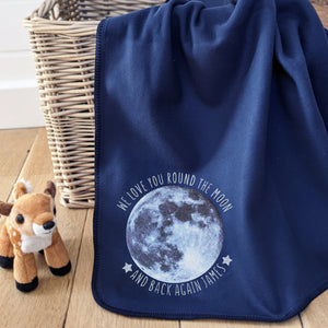 Moon personalised baby blanket
