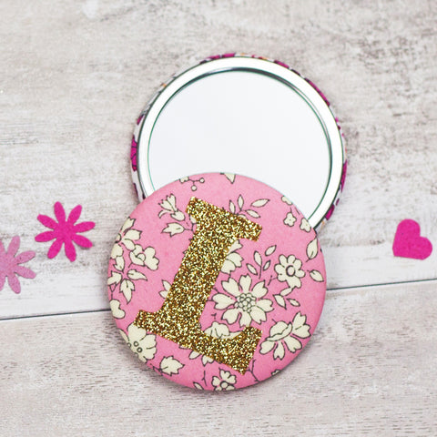 Liberty glitter initial mirror