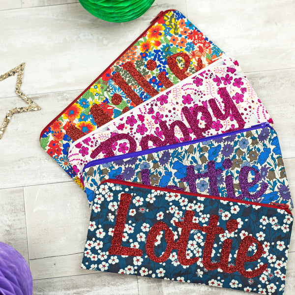 Liberty Glitter Name Pencil Case