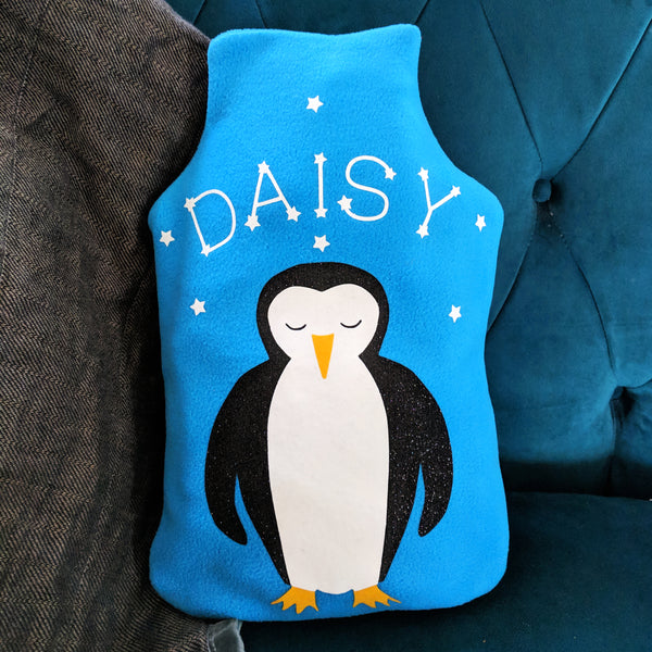 penguin hot water bottle cover