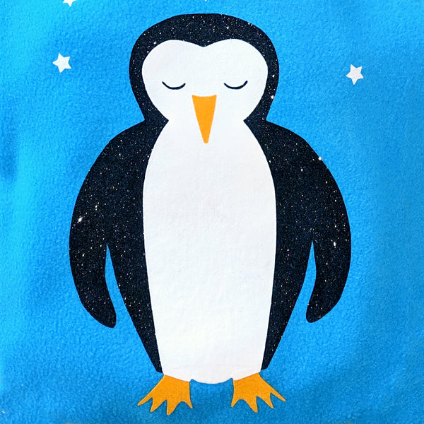 glitter penguin hot water bottle