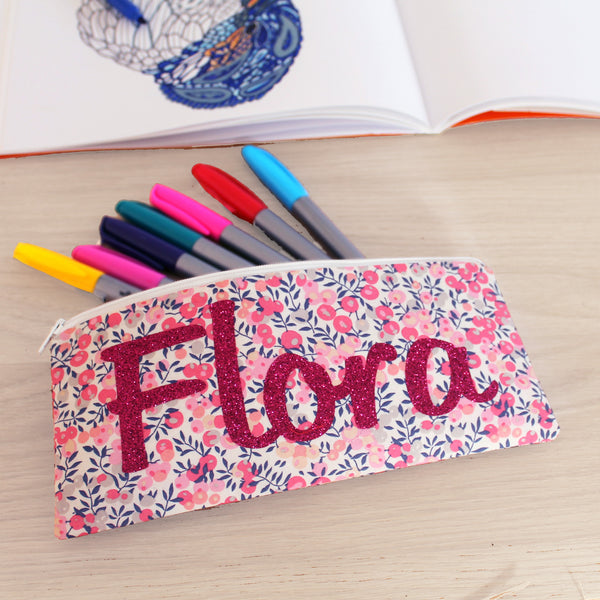 Liberty Glitter Name Pencil Case