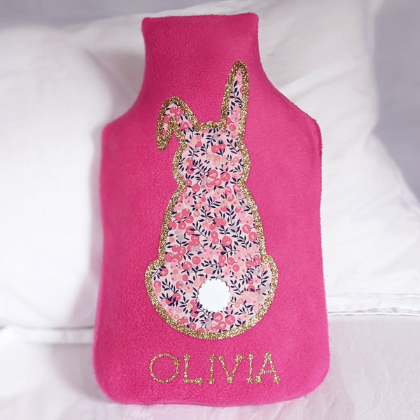 Liberty personalised cat hot water bottle cover
