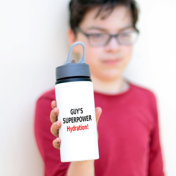 superhero personalised water bottle