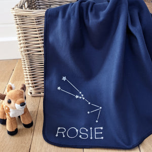 Star sign personalised baby blanket